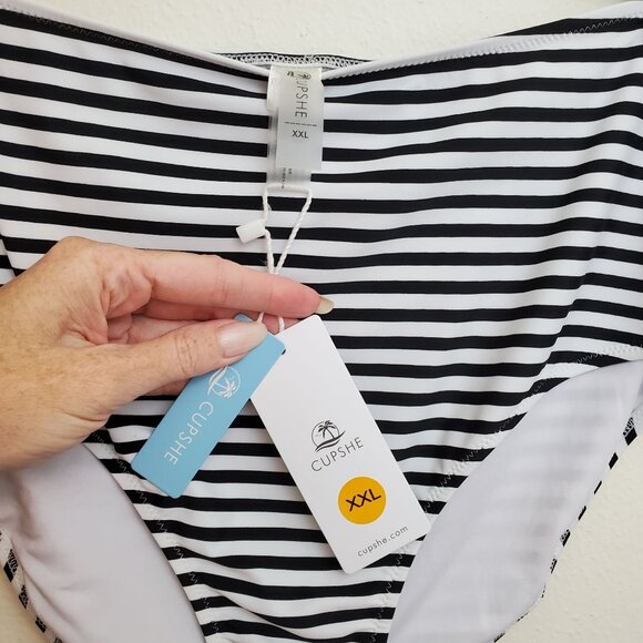 Cupshe Swim high waist striped bikini bottoms - Picture 2 of 6